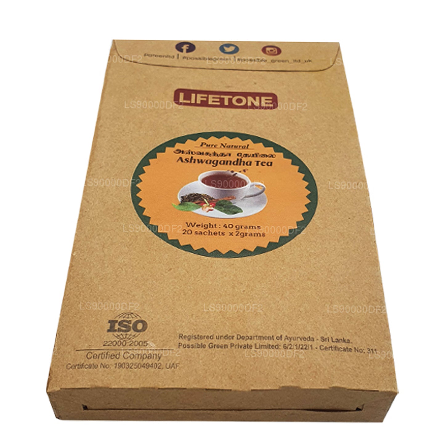 Lifetone Ashwagandha Tea (40g) 20 Tea Bags