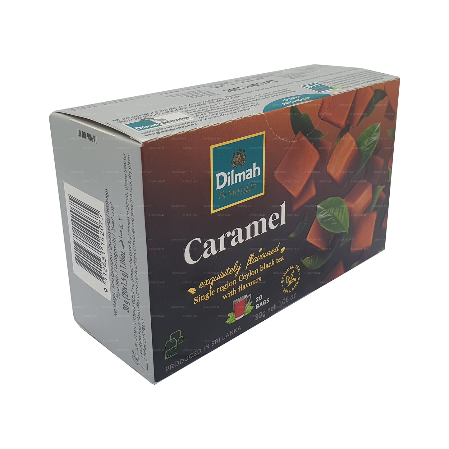 Dilmah Caramel Flavored Ceylon Black Tea (30g) 20 Tea Bags