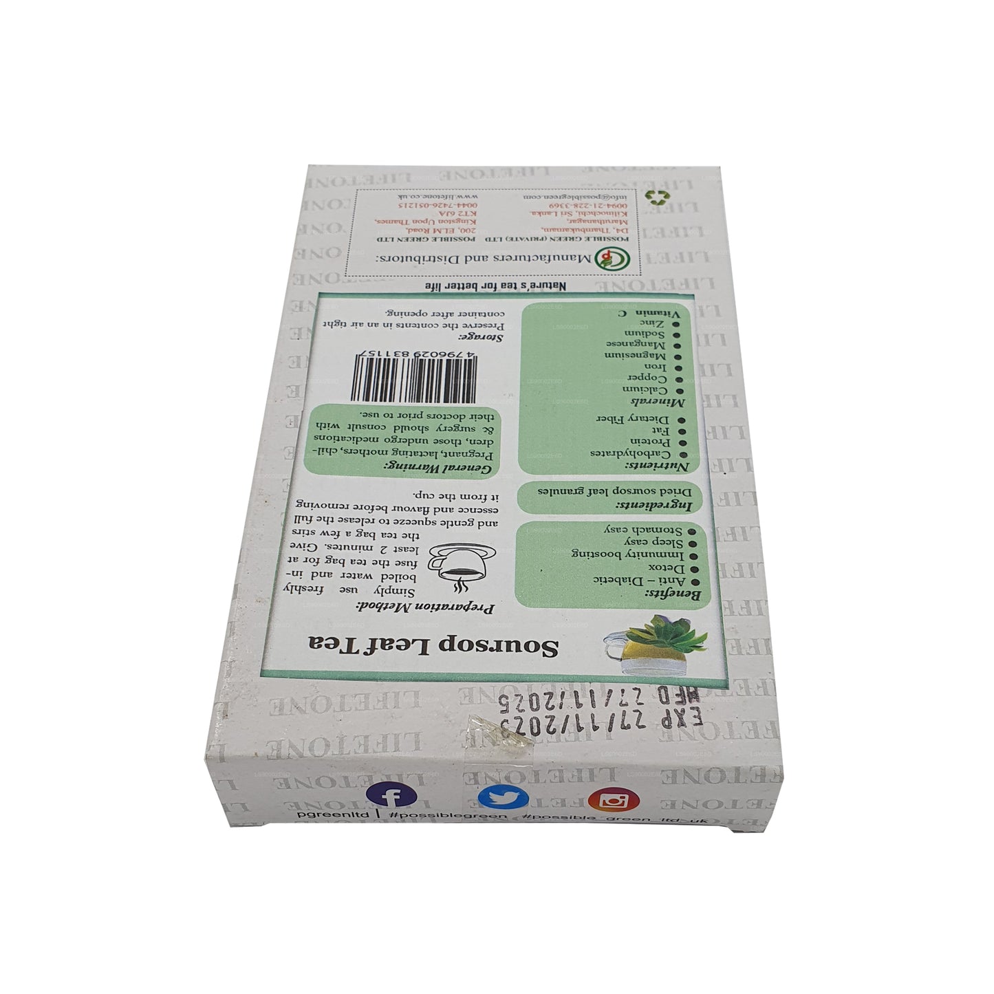 Lifetone Soursop Leaf Tea (30g) 20 Tea Bags