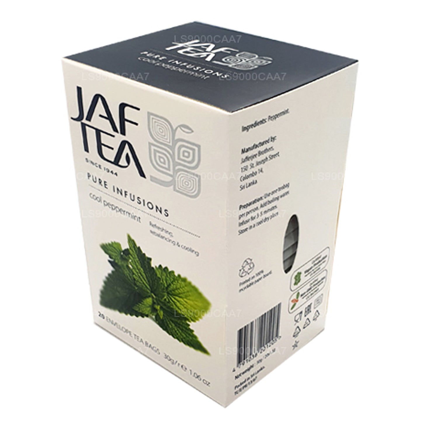 Jaf Tea Pure Infusions Collection Cool Peppermint Foil Envelop Tea Bags (30g)