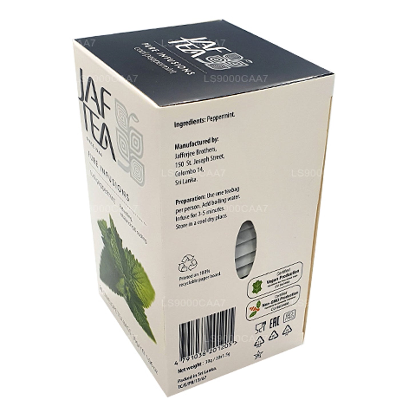 Jaf Tea Pure Infusions Collection Cool Peppermint Foil Envelop Tea Bags (30g)