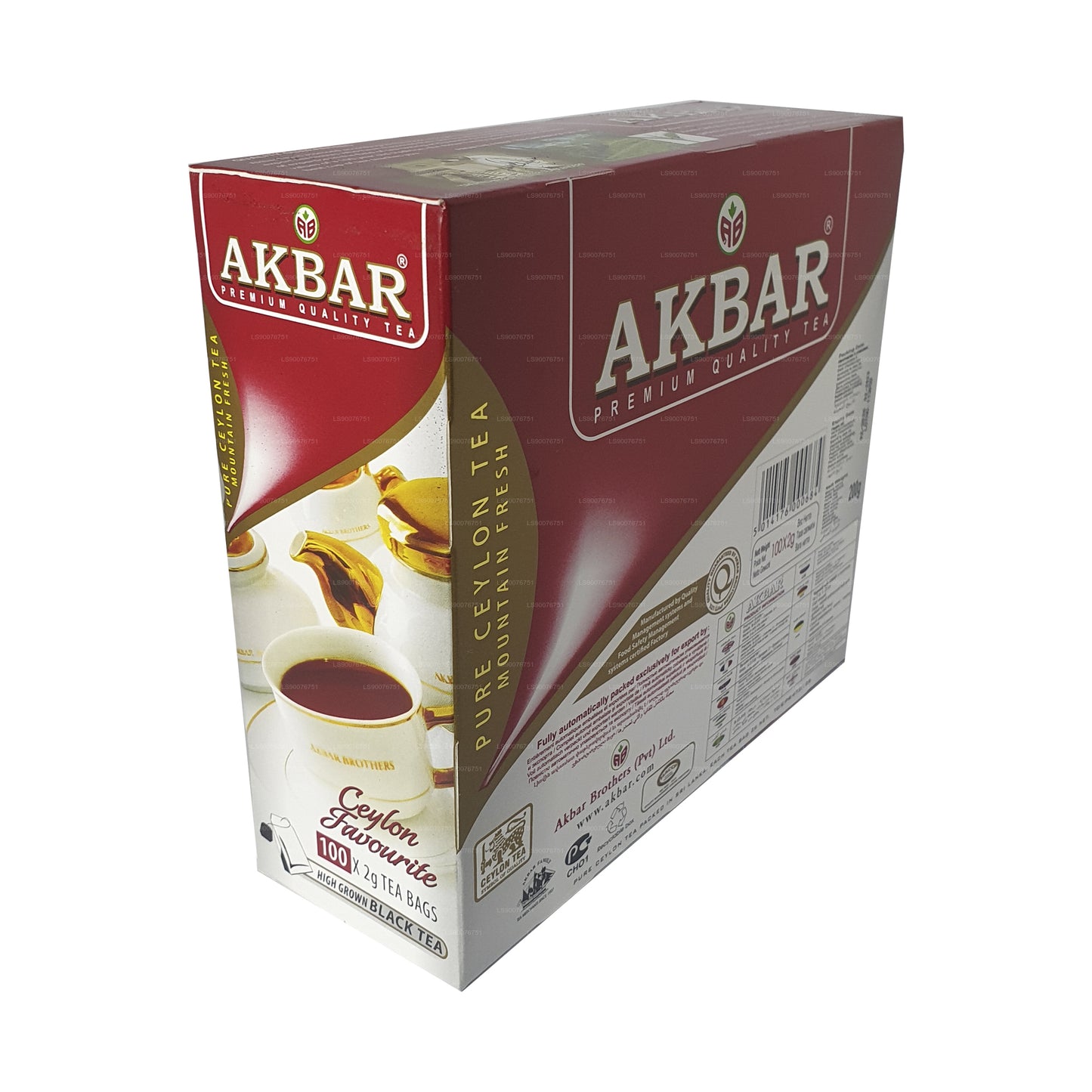 Akbar Ceylon Premium Pure Black Tea (200g) 100 Tea Bags