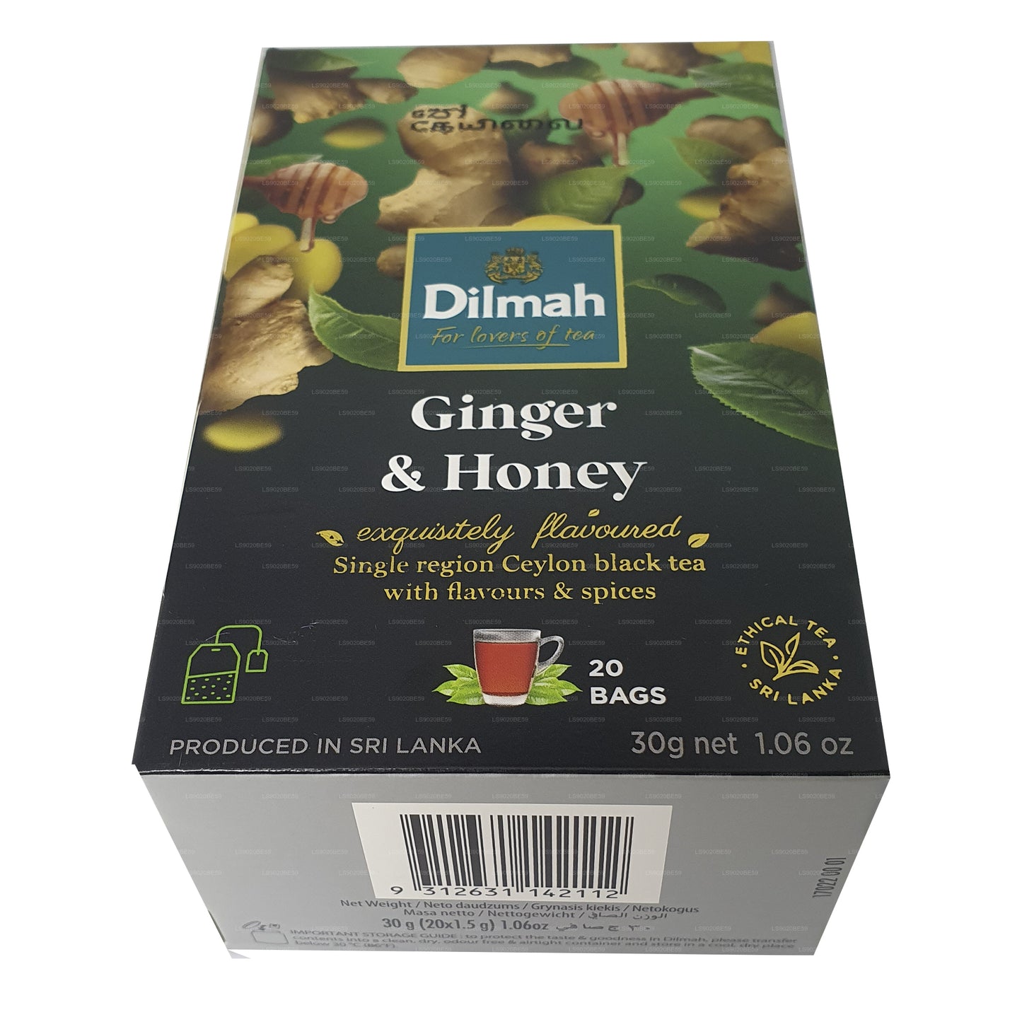 Dilmah Ginger and Honey Flavored Tea (30g) 20 Tea Bags