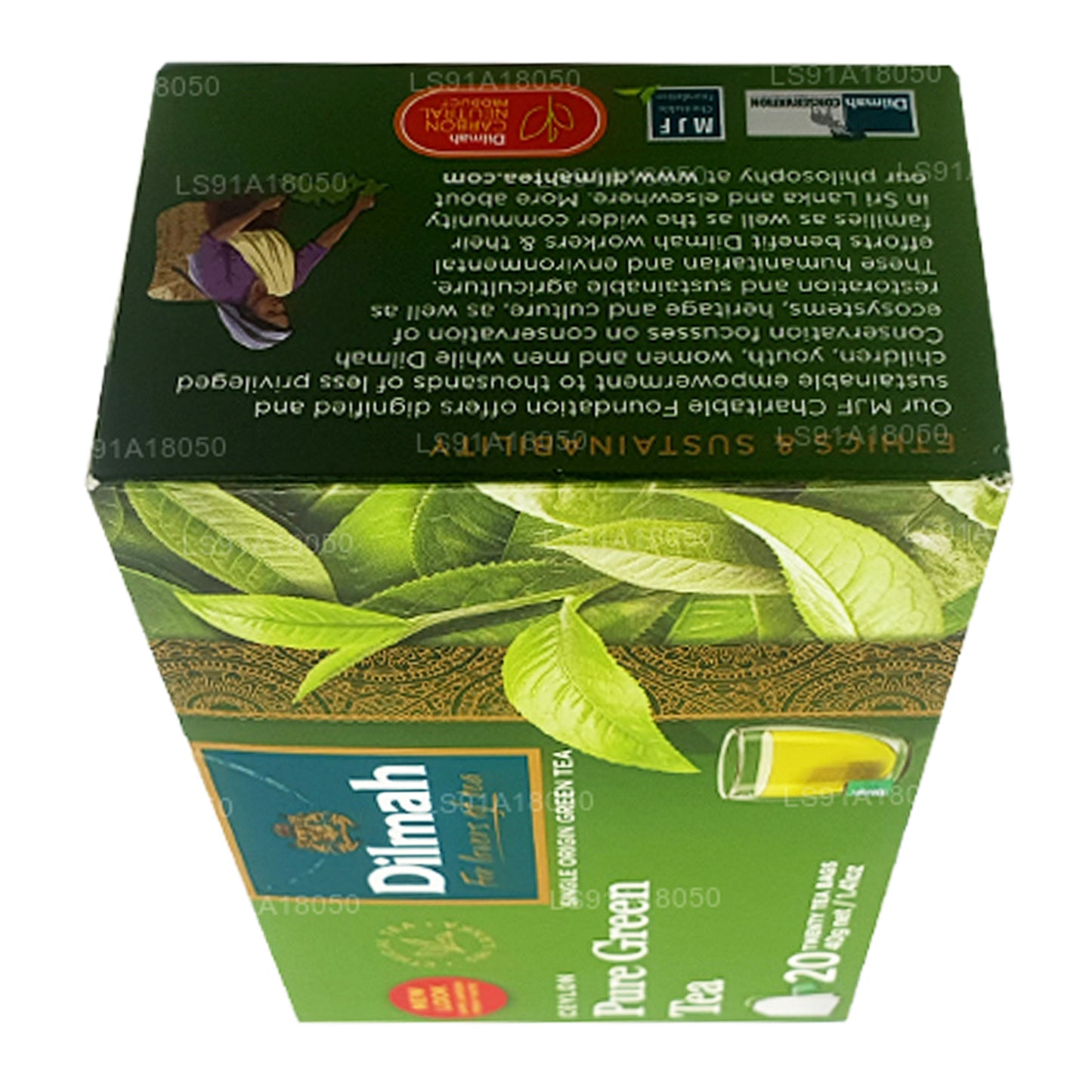 Dilmah Pure Ceylon Green Tea (40g) 20 Tea Bags