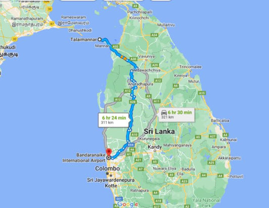 Talaimannar City to Colombo Airport (CMB) Private Transfer