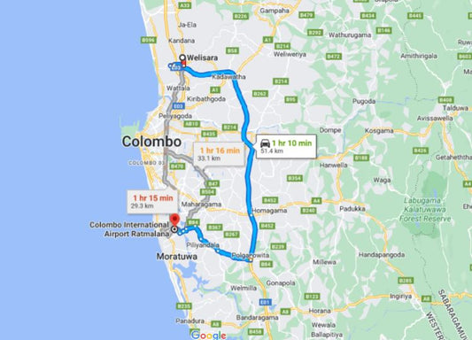 Walisara City to Colombo Airport (CMB)Private Transfer