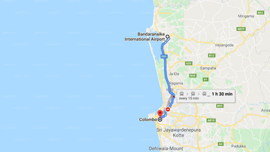 Transfer between Colombo Airport (CMB) and Galadari Hotel, Colombo