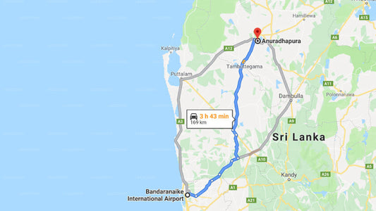 Transfer between Colombo Airport (CMB) and Great Wall Tourist Rest, Anuradhapura