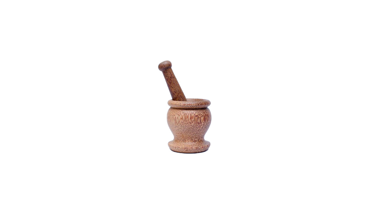 Lakpura Wooden Motar and Pestle (Wangediya) Height (5cm)