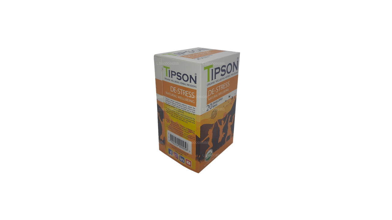 Tipson Tea Organic De-Stress Natural Wellbeing 20 enveloped tea bags (30g)