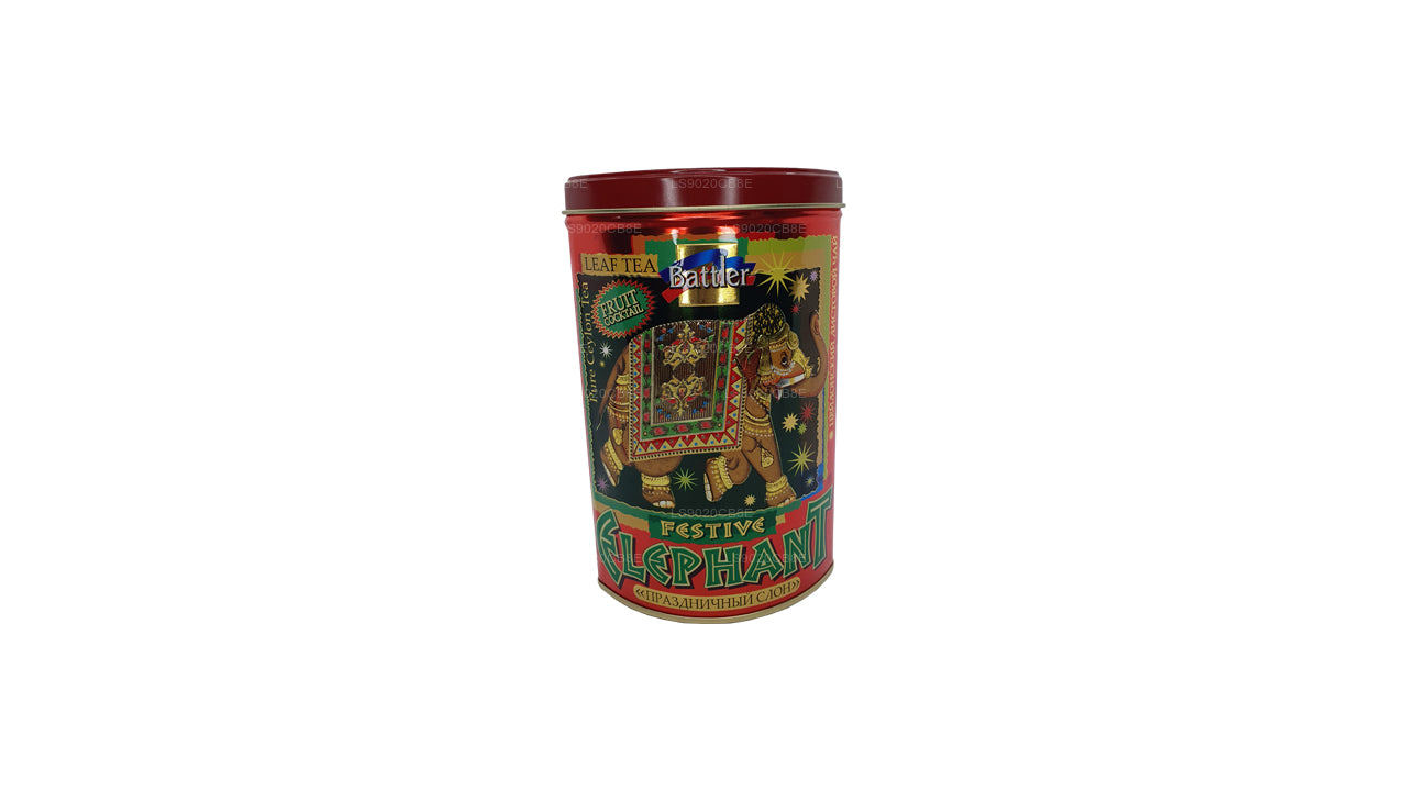 Battler Festive Elephant Fruit Cocktail Tin Caddy (100g)