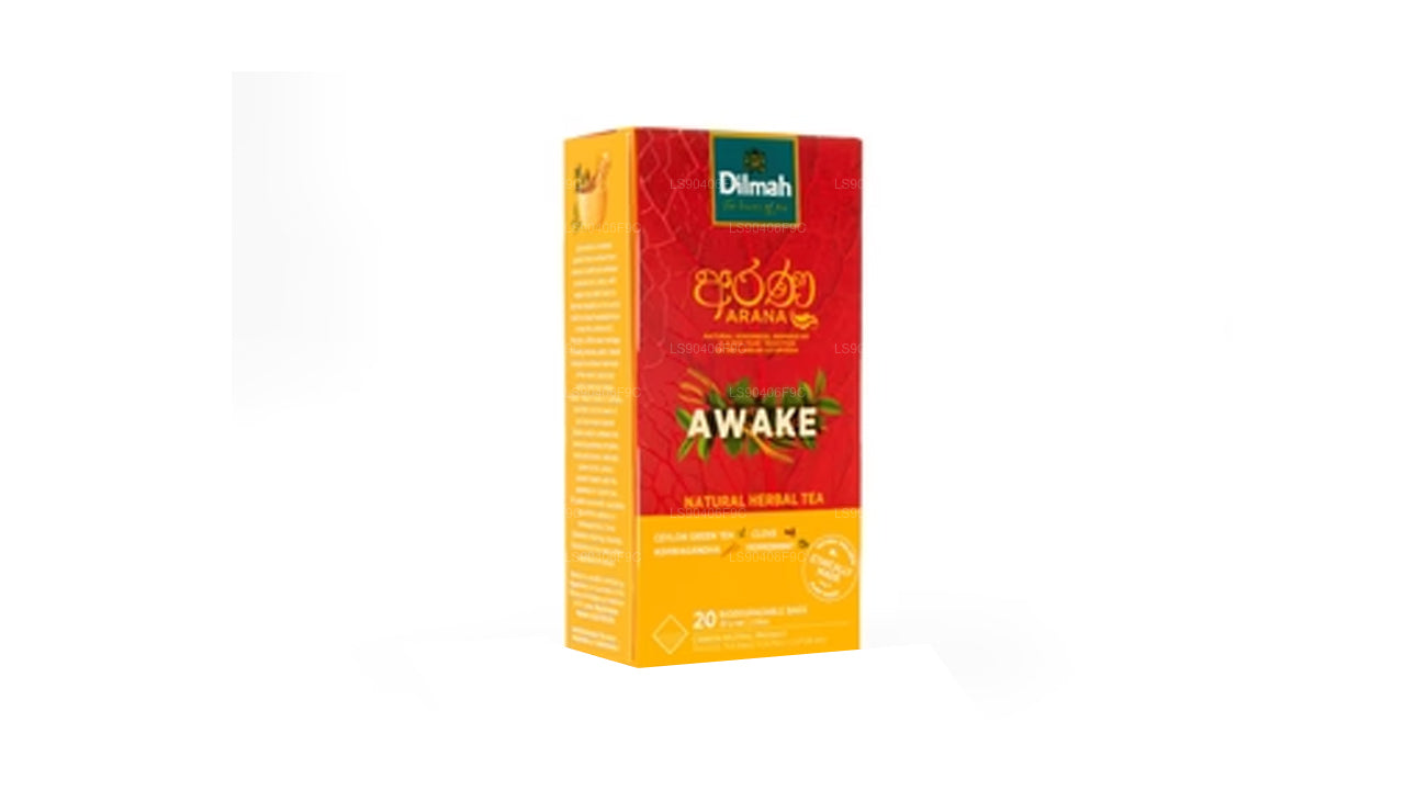 Dilmah Arana Awake Natural Herbal Green Tea (20 Tagless Tea Bags)