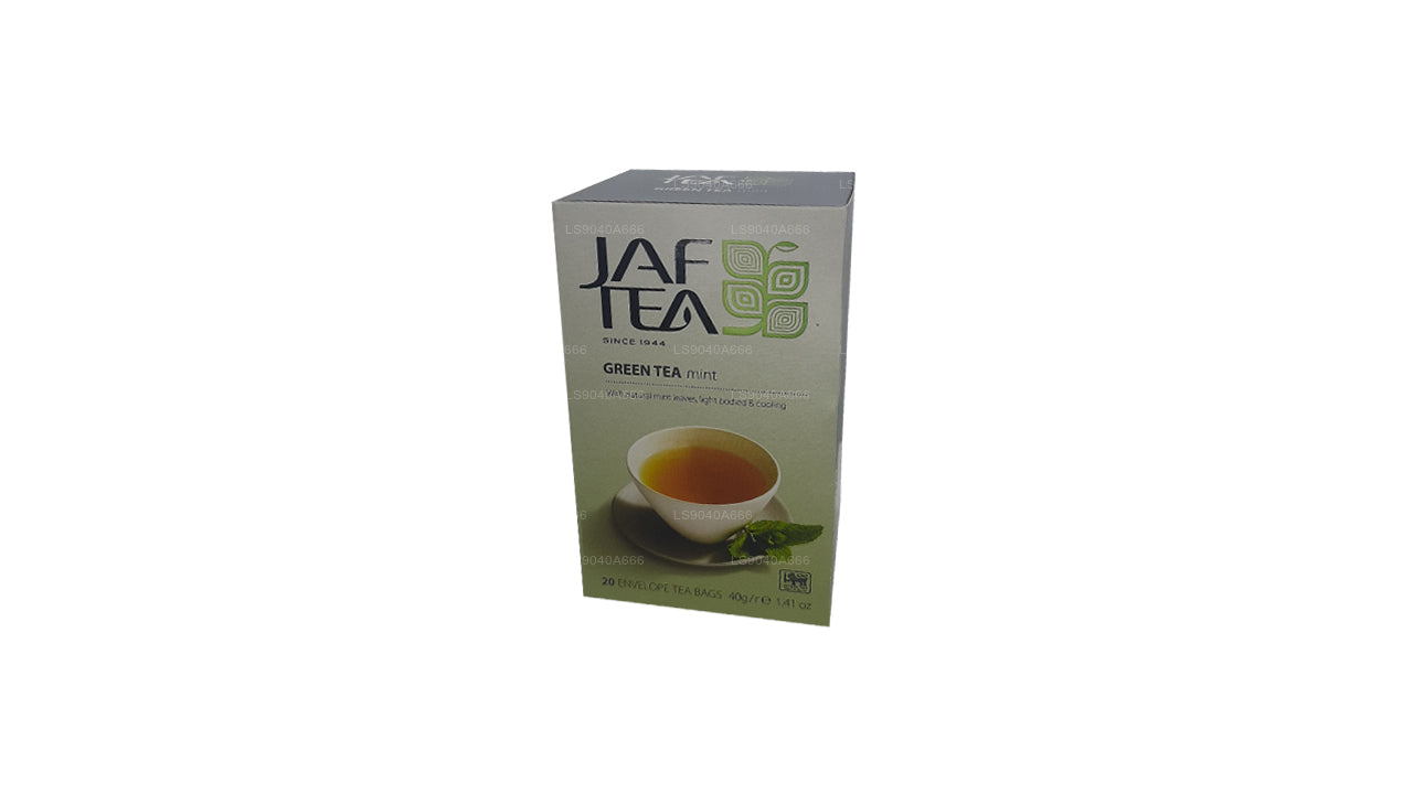 Jaf Tea Pure Green Collection Green Tea Mint Foil Envelop Tea Bags (40g)