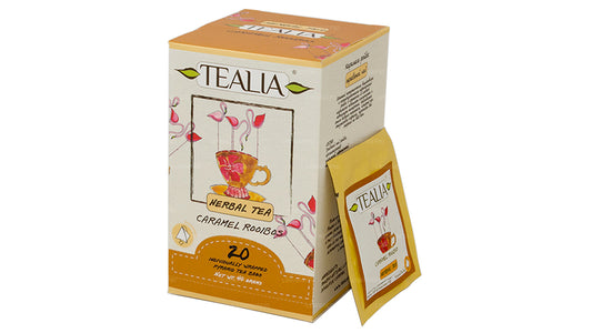 Tealia Caramel Rooibos - 20 Pyramid Envelope Sachets (40g)